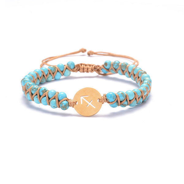 Beautiful Zodiac Sign Handwoven Natural Birthstone Unisex Bracelets