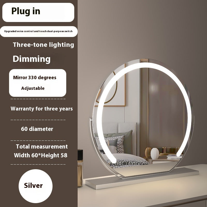 Smart Touch LED Light Mirror Makeup Desktop Dimming Fill Light Mirror Adjustable