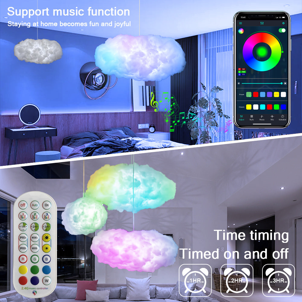 2026 USB Cloud Light With App Control And Music Synchronization 3D RGBIC Ambient Lighting Cloud Simulation For Bedroom