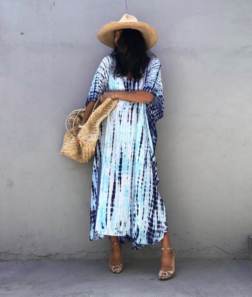 Rustic Chic Cotton Beach Cover-up Robe Dress