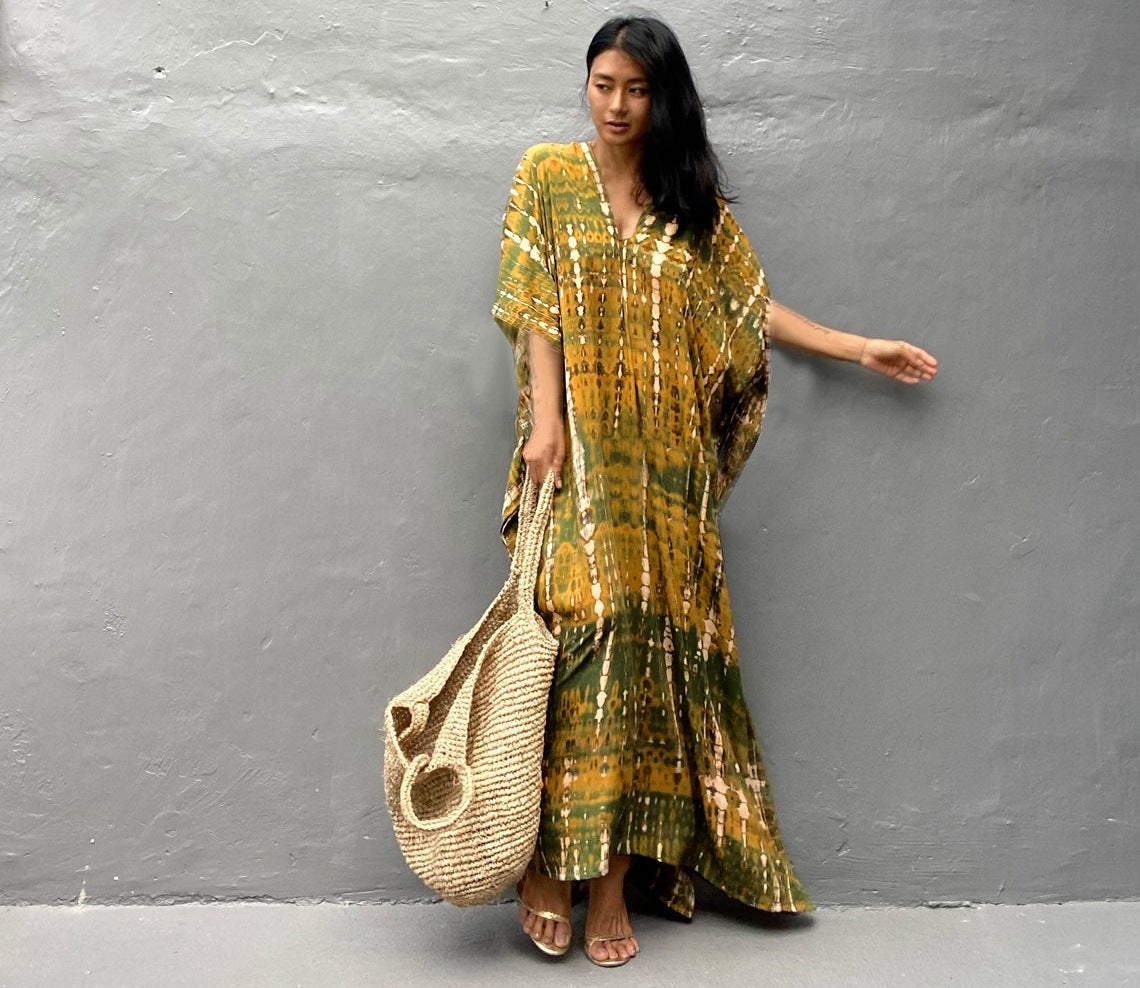 Rustic Chic Cotton Beach Cover-up Robe Dress