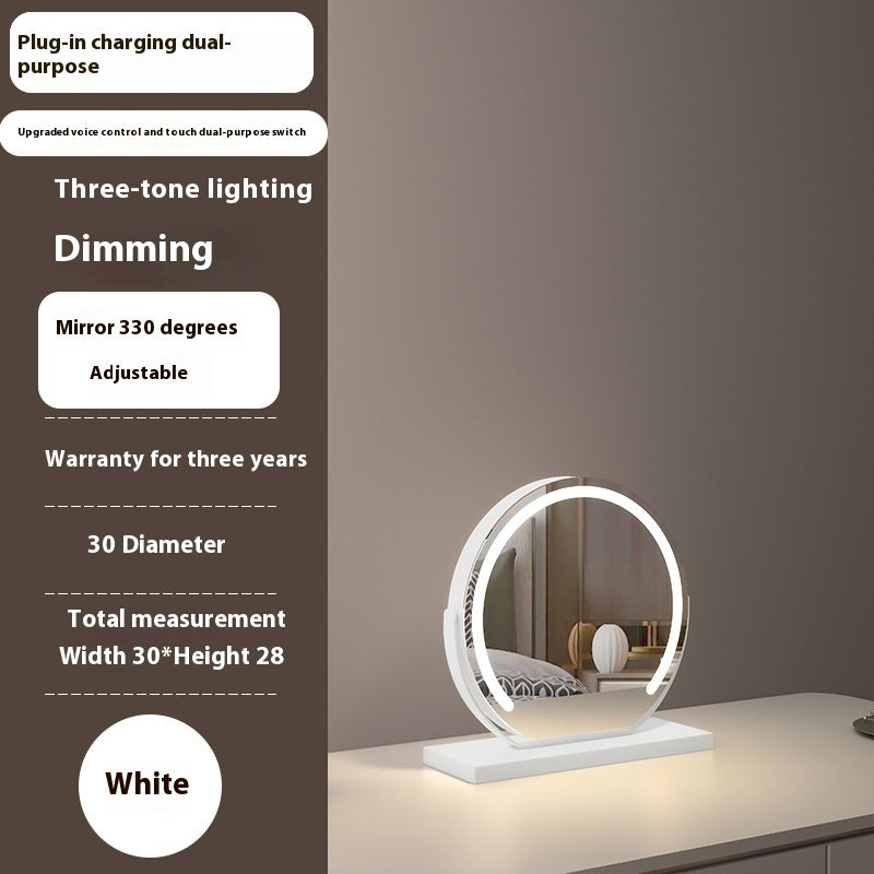 Smart Touch LED Light Mirror Makeup Desktop Dimming Fill Light Mirror Adjustable