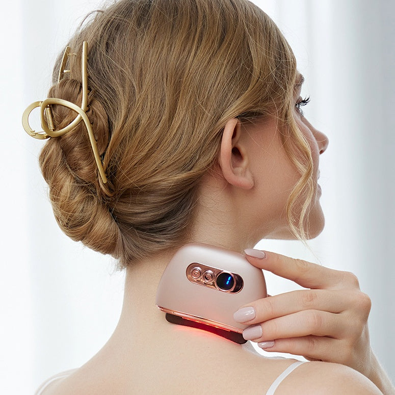 Luxe Stone Scrapping Plate Smart Meridian Brush Face Shaving Beauty Massager Constant Temperature Heat Facial Cleaner