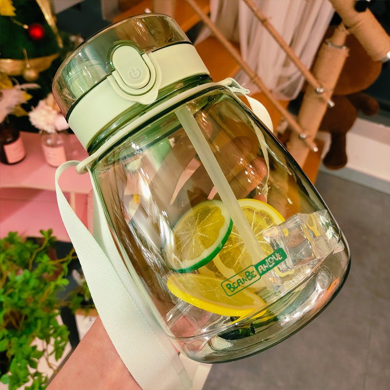 Girls Water Bottle With Straw and Shoulder Strap BPA Free Large Capacity - Merch Gone Viral