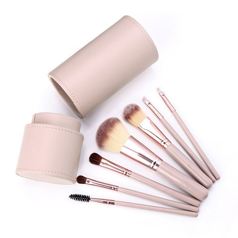 Women’s Contour And Foundation Brush Set 7 Brushes With Wooden Handles Case - Merch Gone Viral