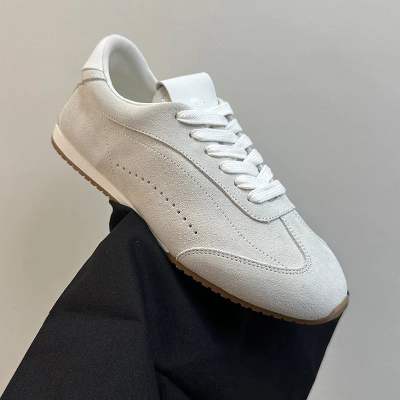 Women's Elegant Genuine Leather Flat Sneakers Soft Sole for Comfort Sneakers - Merch Gone Viral