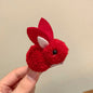 Soft Hair Barrettes for Kids with Bunny Wool Silhouette