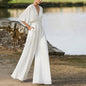 Wireless Jumpsuit with Deep V-Neck and High Waist for Women