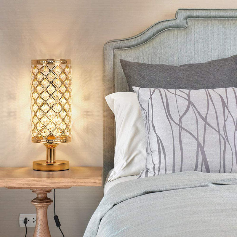Radiant Table Lamp With Hollow Carved Shade And Rustproof Metal Base For Living Room And Bedroom