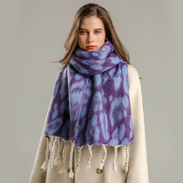 Soft Scarf With Cashmere Feel Warm Solid Color Drapes Smoothly Daily