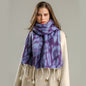 Soft Scarf With Cashmere Feel Warm Solid Color Drapes Smoothly Daily