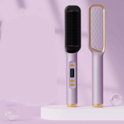 Wireless Hair Straightening And Curling Comb Tourmaline Ceramic Heating