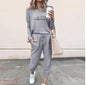 Women’s Casual Chic Lounge Set – Long Sleeve Pullover Top & Drawstring Pants with Pockets – Effortless Style & Comfort”