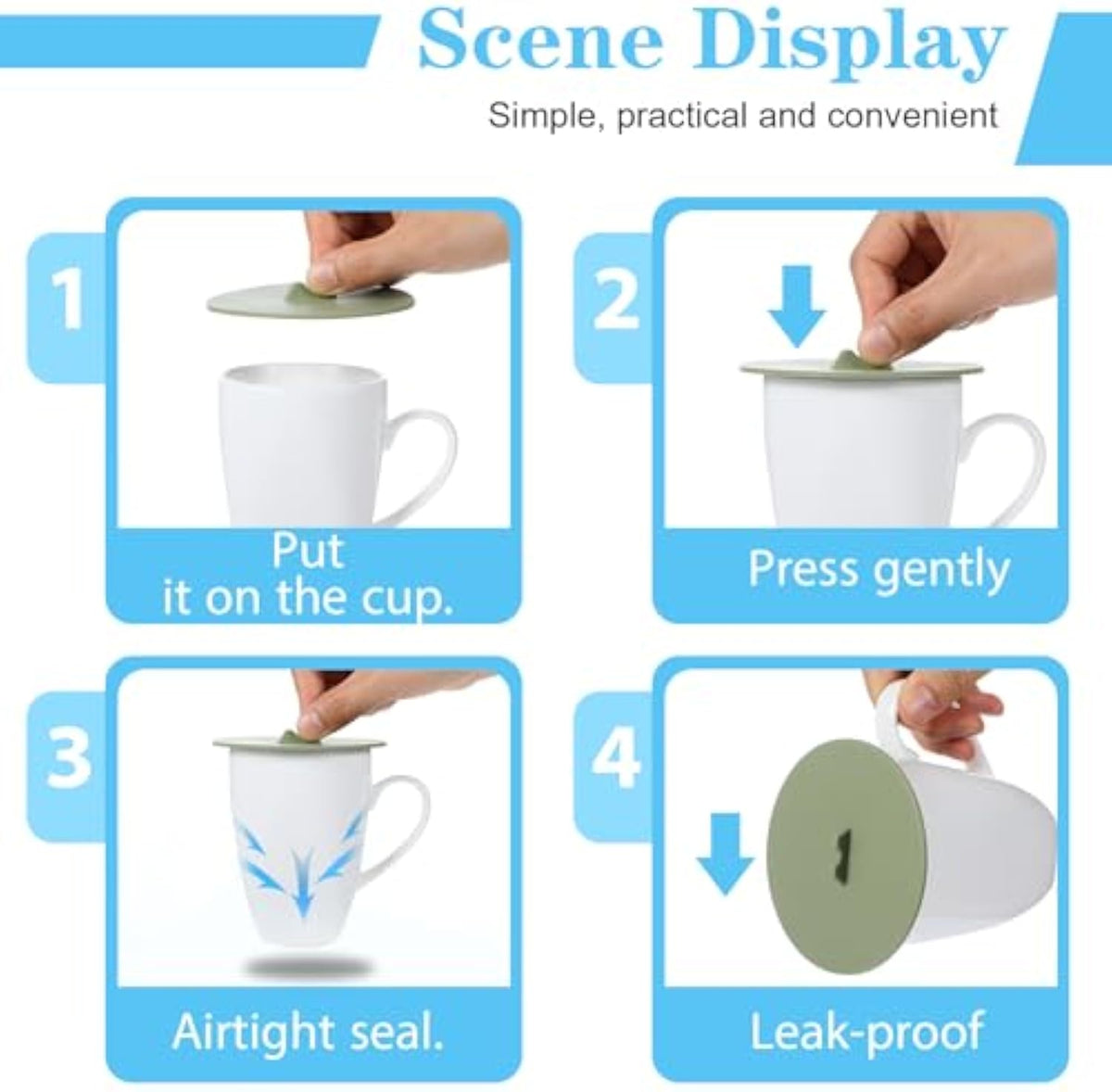 Luxe Home Merch silicone suction cup lid for mugs creating an airtight seal