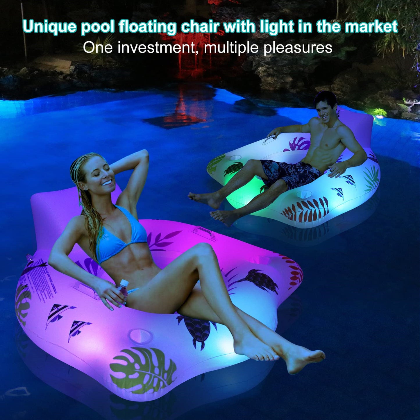 Inflatable Light Up Float Luminous U-shaped Seat Float
