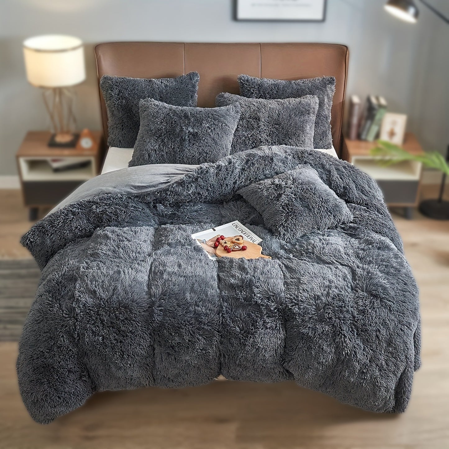 4PCs Plush Duvet Cover Set Luxury Ultra Soft Velvet Duvet