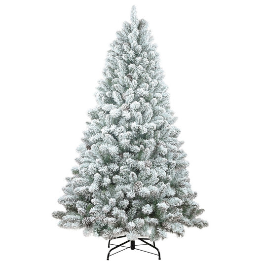 Home decor artificial Christmas tree snow flocked fir branches metal base