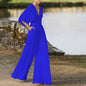 Wireless Jumpsuit with Deep V-Neck and High Waist for Women