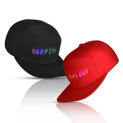 Led Luminous HatCustom Words Pixel Lighting Rechargeable Bluetooth APP Control Scrolling Message Flexible Cap