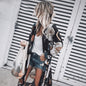 Rustic Chic printed chiffon cardigan long beach blouse sun protection clothing