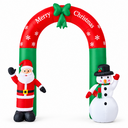Giant Santa and Snowman Christmas Inflatable Archway