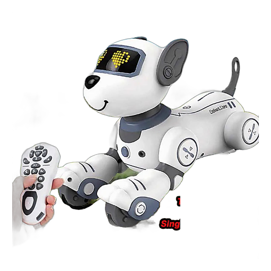 Programmable remote-control robot dog with LED display face