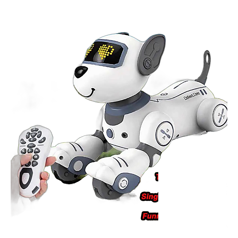 Programmable remote-control robot dog with LED display face