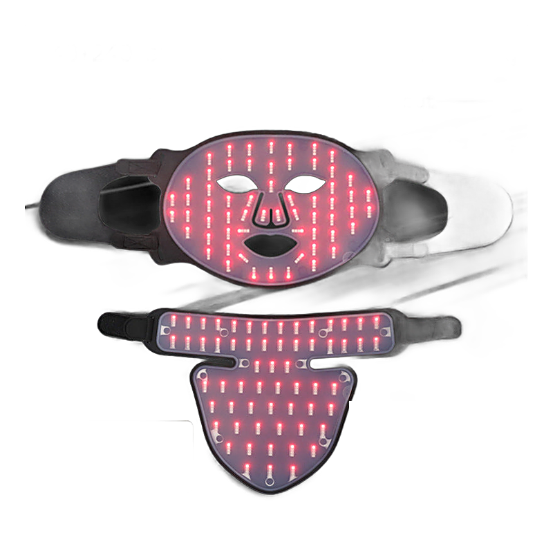 LED facial mask skin rejuvenation device with 480 total light diodes for face and neck care