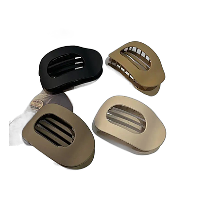 Matte Flat Oval Hair Clips with Grip Teeth - detail product photo