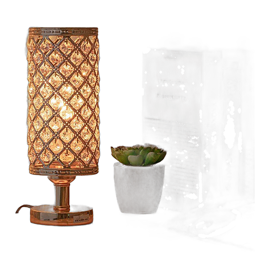 Alternate product view of Crystal Beaded Table Lamp, photographed on a white background