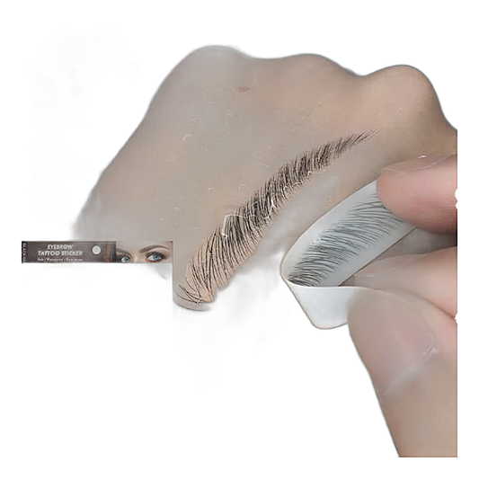 Eyebrow tattoo sticker hair like transfer applied on skin with waterproof features