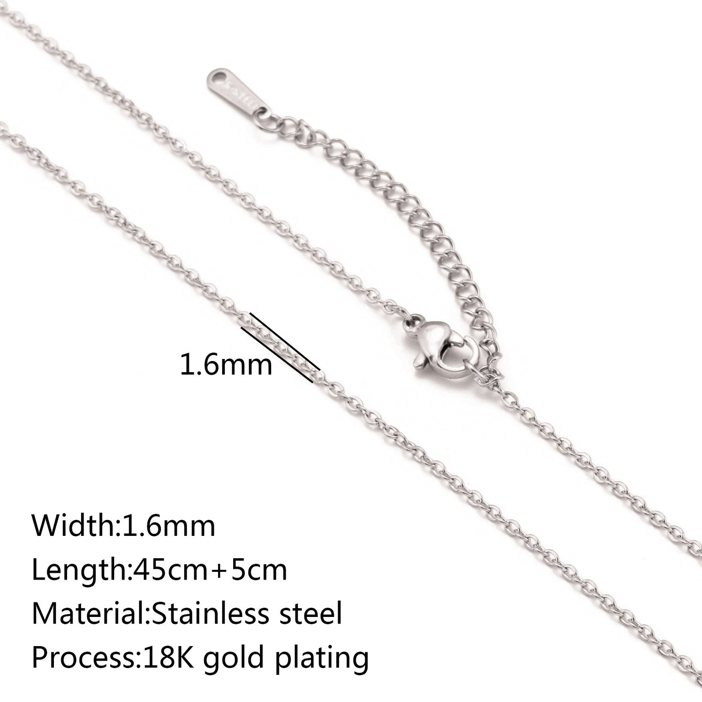 Durable Lip Chain Necklace with 18K Gold Color Vacuum Plating