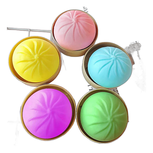 Mini Dumpling Fidget Set with Bamboo Steamer, alternate product view on a white background.