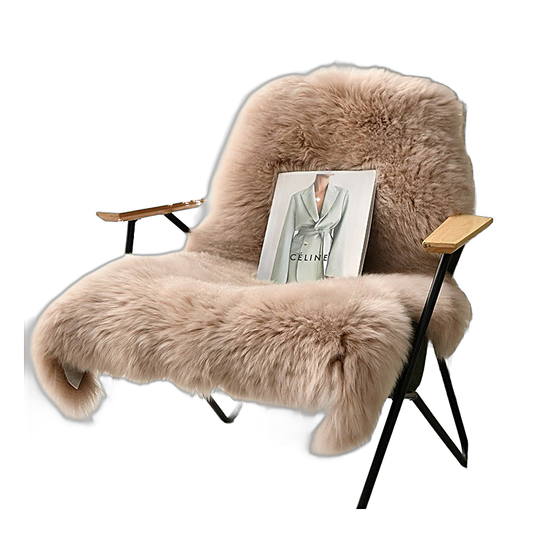 Faux fur throw blanket with long plush pile