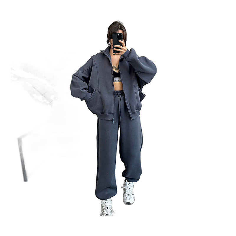 Zip-up tracksuit jacket, front view