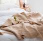 Nordic Fringed Knit Throw with Textured Acrylic Soft Draping for Sofa