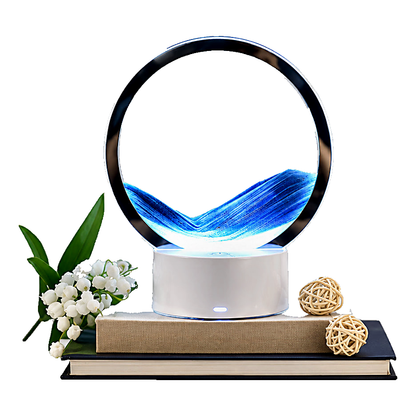 dynamic quicksand touch-control lamp with moving sand, detail view