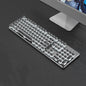 Retro Keyboard and Mouse Set with Metal Frame LED Backlit Wired USB 3