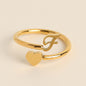Durable Stainless Steel Ring with 18K Gold Plating and Initials