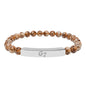 Unisex Engraved G7 Group Natural Stone Bar Bracelet -Wealth Good Fortune, Health, Love, Success and Happiness!