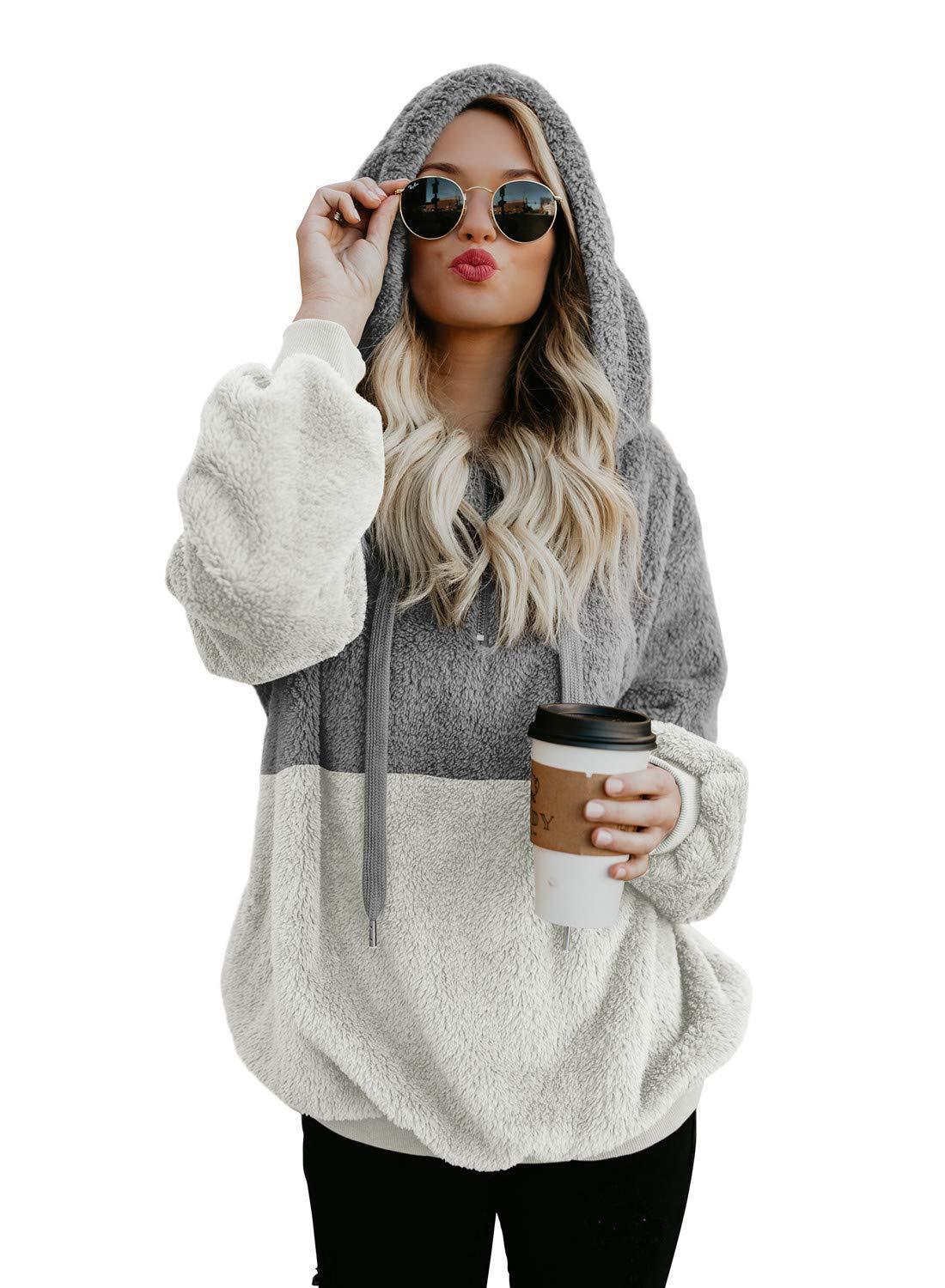 Women's Wool Blend Sweater Coat With Hooded Layered Design And Reinforced Seams