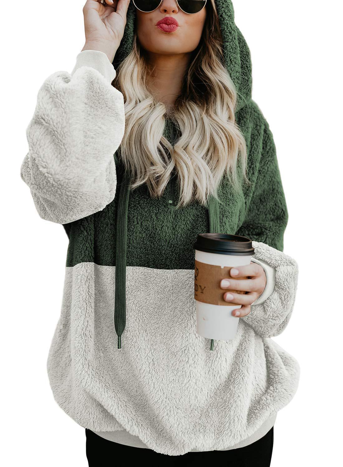 Women's Wool Blend Sweater Coat With Hooded Layered Design And Reinforced Seams