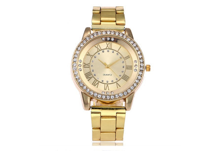 Luxury Designer Silver Rose Gold Watches for Women Dress Rhinestone Quartz Watch Casual Women Stainless Steel Wristwatches Female Clock