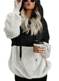 Women's Wool Blend Sweater Coat With Hooded Layered Design And Reinforced Seams
