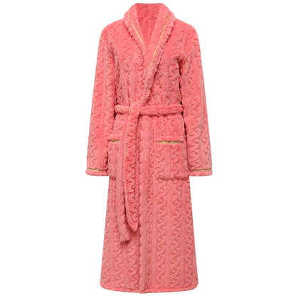 Coral Fleece Bathrobe Long Pajamas