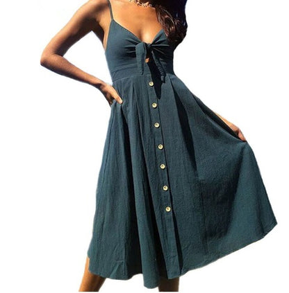 Breathable Sleeveless Dress With Backless Detail For Women Beach Resortwear Ideal For Day And Evening