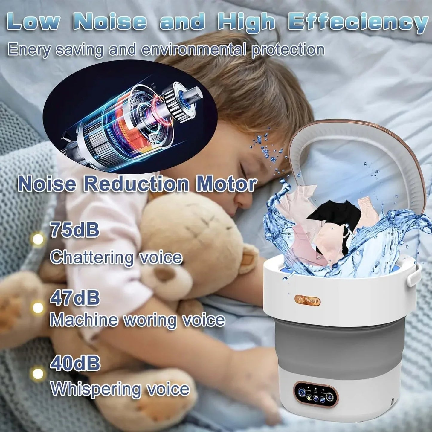 15L Portable Small Washing Machine Collapsible Washer with Spin - merch gone viral.