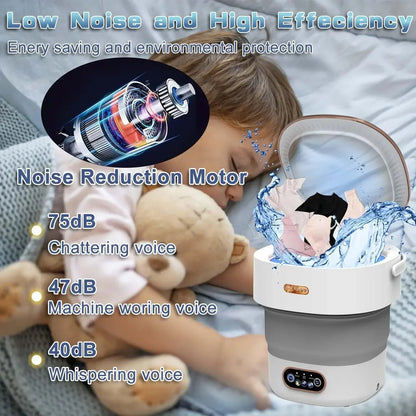 15L Portable Small Washing Machine Collapsible Washer with Spin - merch gone viral.