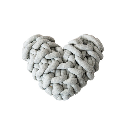 Home decor heart knot pillow decorative cushion of braided knit fabric