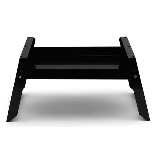 Portable charcoal folding grill base with folding legs and rotisserie rack mounts